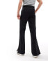 ASOS DESIGN smart vintage flare trousers with side split in black