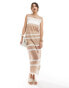 Фото #1 товара ASOS DESIGN sheer knitted block stripe midaxi dress