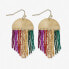 ფოტო #1 პროდუქტის Claudia Multi-Striped Short Beaded Fringe Earrings Muted