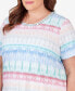 Plus Size Biadere Double Strap Short Sleeve Tee