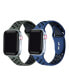 Breathable Sport 2-Pack Olive Green and Midnight Silicone Bands for Apple Watch, 38mm-40mm