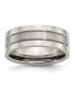 ფოტო #1 პროდუქტის Titanium Brushed Center 8 mm Grooved Wedding Band Ring