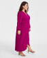 ფოტო #3 პროდუქტის Plus Size Tie-Front Wrap Maxi Dress