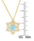 Фото #3 товара Macy's blue Topaz Snowflake 18" Pendant Necklace (1 ct. t.w.) in Sterling Silver & 14k Gold-Plate