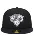 Фото #4 товара Men's Black New York Knicks Active Satin Visor 59FIFTY Fitted Hat