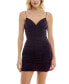 Juniors' Metallic-Mesh Sweetheart-Neck Dress