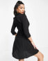 Фото #4 товара ASOS DESIGN collared long sleeve button through mini shirt dress in black