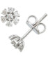 ფოტო #1 პროდუქტის Diamond Floral Starburst Stud Earrings (1/3 ct. t.w.) in 14k White Gold