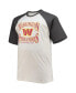 ფოტო #3 პროდუქტის Men's Oatmeal, Heathered Charcoal Washington Commanders Big and Tall Wordmark Raglan T-shirt