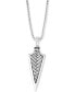 ფოტო #1 პროდუქტის EFFY® Men's Arrow 22" Pendant Necklace in Sterling Silver