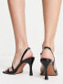 ASOS DESIGN Haya asymetric mid heeled sandals in black