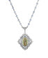 ფოტო #1 პროდუქტის Silver-Tone Beaded Chain Mary Pendant 15" Adjustable Necklace