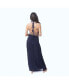 ფოტო #3 პროდუქტის Women's Navy Embellished Halter Crop Top and Draped Skirt Set