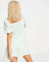 Фото #3 товара ASOS DESIGN bow front mini dress in green and white stripe