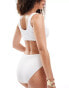 In The Style exclusive crinkle twist front bikini top co-ord in white