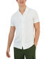 Фото #1 товара Men's Slub Pique Textured Short-Sleeve Camp Collar Shirt, Created for Macy's