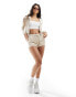 Juicy Couture diamante velour tracksuit shorts co-ord in brazilian sand