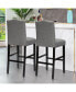 Кресло для кухни обитое Costway Set of 2 Bar Stools 30" - фото #8