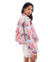 Фото #4 товара The Frolic quilted contrast trim jacket in pink patchwork print