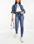 Фото #4 товара Monki Oki high waisted skinny jeans in indigo blue