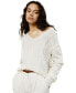 Фото #1 товара Women's Cable-Knit Wool-Cashmere Blend Sweater