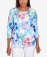 Фото #1 товара Petite Classic Brights Tropical Birds Lace Paneled Top