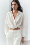 Zw collection cropped shirt with knot