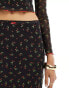 The Frolic bow detail strawberry print co-ord midaxi skirt in black 34 - фото #8