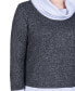 ფოტო #4 პროდუქტის Petite Long Sleeve Cowl Neck Colorblocked Top