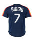 Фото #4 товара Men's Craig Biggio Navy Houston Astros 1991 Cooperstown Collection Mesh Big and Tall Pullover Jersey