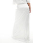 In The Style Plus satin maxi skirt in white