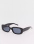 ASOS DESIGN chunky rectangle sunglasses with black lens in black