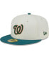 Фото #2 товара Men's Cream Washington Nationals Chrome Evergreen 59FIFTY Fitted Hat