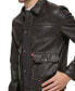 Фото #4 товара Men's Faux Leather Snap-Front Water-Resistant Jacket