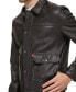 Men's Faux Leather Snap-Front Water-Resistant Jacket