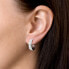 Silver earrings semicircles 31119.1 crystal