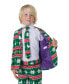 ფოტო #4 პროდუქტის Little Boys Festive Christmas Party Outfit Including Blazer, Pants and Tie Suit Set