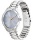 ფოტო #2 პროდუქტის Unisex 3-Hand Silver-Tone Stainless Steel Bracelet Watch 35mm