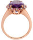 ფოტო #2 პროდუქტის Amethyst (5-3/4 ct. t.w.) & Diamond (1/8 ct. t.w.) Oval Halo Ring in 14k Rose Gold