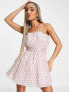 Фото #1 товара Collective the Label exclusive organza bandeau mini dress in pink heart