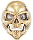 Фото #1 товара Men's Cubic Zirconia Skull Ring in Yellow Ion-Plated Stainless Steel