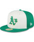 Фото #1 товара Men's White, Green Oakland Athletics 2024 St. Patrick's Day 59FIFTY Fitted Hat