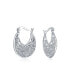 Фото #1 товара Boho Bohemian Bali Floral Open Wire Medium 3D Scroll Filigree Hoop Earrings For Women Sterling Silver .75 Inch Diameter