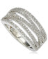 Фото #1 товара Suzy Levian Sterling Silver Cubic Zirconia Multi Row Ring