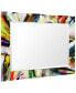 "Nirvana I" Rectangular Beveled Mirror on Free Floating Printed Tempered Art Glass, 30" x 40" x 0.4"