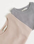 Фото #7 товара Pull&Bear 2 pack ribbed baby tee in beige & charcoal