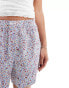 Free People ditsy floral boxer shorts in pink multi