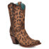 Фото #2 товара Corral Boots Ld Leopard Print Ankle Narrow Snip Toe Cowboy Booties Womens Brown