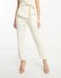 Фото #3 товара In The Style slim tailored trouser co-ord in cream