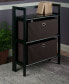 Torino 3-Pc Set Folding Bookcase with Fabric Basket